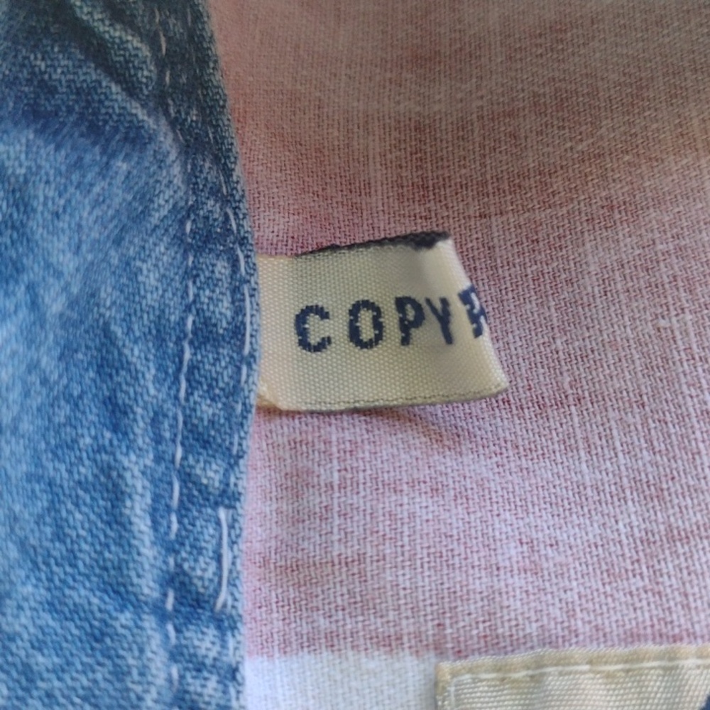 Worn Quizz Jeans Patriotic Stars and Stripes Button-up Cotton Shacket Women's 24 - Picture 11 of 11